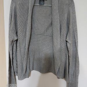 Gray silver open front cardigan